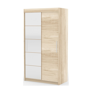 Armoire <span class=keywords><strong>DECOHOME</strong></span> à porte coulissante, 4 étagères, 1 tringle de suspension, miroir, en aggloméré de 16 mm, pour rangement de chambre moderne - Product Image 2