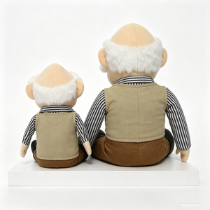 Set de marionetas de mano personalizadas de abuelo, marioneta de mano de anciano, marioneta de peluche de abuelo, marioneta de personaje mayor, marionetas de mano familiares - Product Image 3