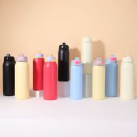 Botella Aislada al Vacío de Doble Capa de Acero Inoxidable Moderna con Logotipo Personalizado OW2, 20oz/32oz, Mantiene la Temperatura de 6 a 12 Horas, a Prueba de Fugas, con Revestimiento de Goma