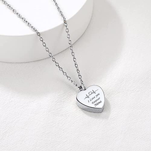 'Te amo para siempre' Corazón Cremación Memorial Cenizas Urna Collar de piedra natal Joyería Alas de Ángel Colgante de recuerdo para Nana - Product Image 4