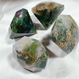 Offre Spéciale : Cristaux de Guérison Faits Main en Pierres Précieuses Naturelles – Agate Mousse Énergétique en Formes de Diamant, Idéal pour un Cadeau - Product Image 4