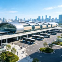 Bâtiment de gare ferroviaire à structure en acier résistant aux tremblements de terre, terminal de transport sécurisé aux sismes, hall de plateforme préfabriqué OEM