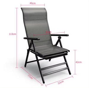 Chaise de <span class=keywords><strong>jardin</strong></span> avec repose-pieds <span class=keywords><strong>en</strong></span> aluminium Patio Tissu Pvc Chair Folding Sleeping Lounge Chair Folding Outdoor Furniture Cheap Metal - Product Image 3