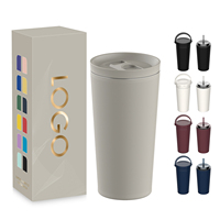 Mug isotherme en acier inoxydable de qualité supérieure avec logo personnalisé, 17 oz, isolé sous vide, portable, pour boissons chaudes et froides, idéal pour les voyages