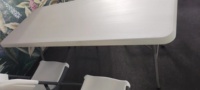 Table pliante en plastique blanc bon marché pour l'extérieur 6ft 180cm, table de camping portable avec norme En581