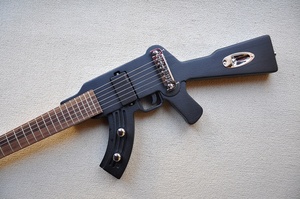 Flyoung Silah Şeklinde Müzik Aleti Sol El Siyah Elektro Gitar <span class=keywords><strong>6</strong></span> Telli Seyahat Gitarı - Product Image 2
