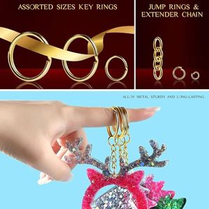 Keychain Craft Supplies Including Key Chain Hooks Lobster Clasps Key <b>Rings</b> Jump <b>Rings</b> for Key Chain Making Jewelry Making - Product Image 5