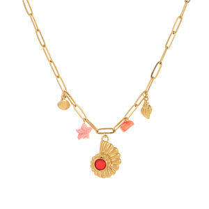 2025 nouveau Hawaii été bijoux femmes en acier inoxydable chaîne escargots coquillages rose étoile de mer breloque collier océan breloques Pvd 18k - Product Image 6