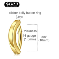 Kaishee Piercing de nombril barbell en titane F136 PVD 14K, motif arc inversé, avec pierre CZ, bijou corporel