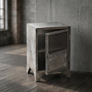Hot Selling Rustic Grey 1-Door Industrial Vintage Iron Metal Living Room <b>Cabinet</b> Home Storage Farmhouse Hall Villa Eco-Friendly - Product Image 3