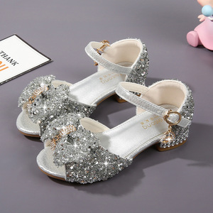 Princess <b>Sandals</b> with Rhinestones for Girls Anti-Slip Soft Sole Shoes Crystal Little Princess Shoes for Little & Middle Kids - Product Image 3