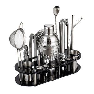 Set da Cocktail 17 Pezzi in Acciaio Inox con Supporto in Acrilico, Kit da Barman per Miscelare Bevande a Casa - Product Image 3