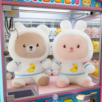Peluches Kawaii Ours Astronaute et Lapin 8 pouces, Jouets en Peluche Animaux de Dessin Animé pour Enfants, pour Machine à Pinces