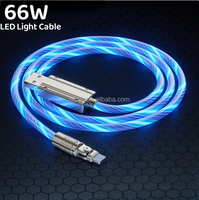 Câble de charge rapide LED 66W pour iPhone 11/12/13/14/15/16/17 Pro Max, ordinateur et écouteurs