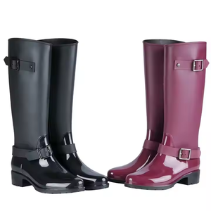 Oem Damesmode Regenlaarzen Koreaanse Versie Lange Waterdichte Pvc Schoenen Voor Volwassenen Antislip Mid-Tube Design Winter Zomer Herfst - Product Image 5