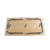 Table pliante la plus vendue en Europe avec cadre en bambou léger, pieds en aluminium pour le camping, la cuisine, l'hôpital, l'extérieur et l'intérieur.