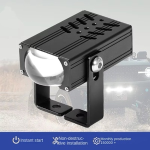 Đèn pha <span class=keywords><strong>LED</strong></span> siêu mỏng, giấu kín, tích hợp đèn flash, trợ sáng trắng vàng, dành cho xe tải, xe máy độ, điều khiển từ xa, 12V - Product Image 2