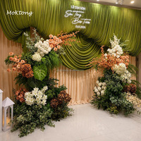 Arche de mariage MoKtong avec fleurs sauvages artificielles roses et vertes pour la décoration et la scène d'événements