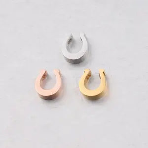 mirror polish U shape Stainless steel Horseshoe Lucky Beads Charms Spacer Beads for Jewelry Making DIY Accessories