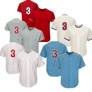 Camiseta de béisbol americana de alta calidad, uniforme de béisbol cosido #3 <span class=keywords><strong>Harper</strong></span> #18 Gregorius #17 Hoskins, camiseta de béisbol americana - Product Image 3