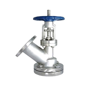 Válvula de descarga angular de acero inoxidable con bridas tipo X, operación manual, temperatura normal, uso general - Product Image 1