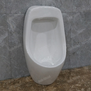 Urinoirs suspendus en céramique Super Mall Hotel Modern Sensor, sans eau, <span class=keywords><strong>avec</strong></span> robinet de chasse mural, vis d'installation incluses - Product Image 2