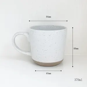 Modern Design White Unglazed Base Speckled Coffee Mug With Handle Speckled Sesame Glaze Ceramic Mug