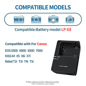 LP-E8 US UK เครื่องชาร์จแบตเตอรี่กล้อง EU สำหรับ <span class=keywords><strong>Canon</strong></span> <span class=keywords><strong>EOS</strong></span> <span class=keywords><strong>550D</strong></span> 600D 650D 700D X4จูบ X5 X6 X71กบฏ T2i T3i T4i T5i - Product Image 2