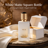 Flacons de parfum carrés de luxe en verre vides, couleur personnalisable, 30ml 50ml 100ml avec tête de pulvérisation et boîte d'emballage