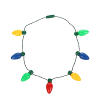 Kalung Natal LED Populer Tahan Lama Unik 7 Lampu Bercahaya 2*Baterai CR1220 Bahan ABS/PVC Dekorasi Pesta Festival Natal