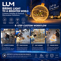Boule lumineuse LED de Noël 250 cm, motif décoratif, pour extérieur, cadre en aluminium peint, indice de protection IP65, multifonction