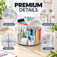 Porte-crayons rotatif en acrylique pour enfants, organiseur de marqueurs, fournitures artistiques, papeterie scolaire, fabrication en usine