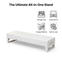 Support de moniteur universel multifonctionnel avec solutions de rangement complètes et plateforme de charge pour appareils