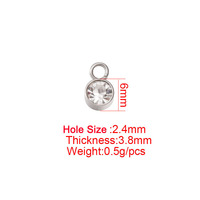 Breloques en cristal scintillant avec pierre de naissance pour collier, porte-clés, bracelet, boucles d'oreilles, accessoire de bijoux en acier inoxydable fait main DIY