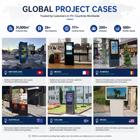Kiosco Vertical Táctil para Exteriores de 55 Pulgadas con Alto Brillo, 2500nits, Visible Bajo la Luz Solar, IP65 Impermeable, Reproductor de Publicidad LCD
