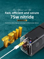 Multiprise standard européenne, prise standard allemande, chargeur rapide GaN haute puissance 75W, protection contre les surtensions, prise coréenne 1,5 m