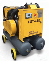 Compresseur d'air à vis mobile électrique à double réservoir de gaz portable LGY2.8/8 à faible consommation d'huile, garantie d'un an