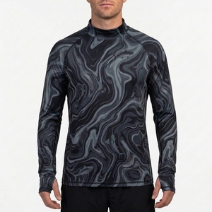 Chemise de pêche pour homme à manches longues camouflage 100% polyester UPF 50, séchage rapide, col montant avec trous pour les pouces - Product Image 5