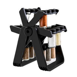 Hot Selling Ferris <b>Wheel</b> Design Kitchen Glass Spice Containers Jar Condiments Seasoning Food Container Rotatable Kitchen Rack - Product Image 4