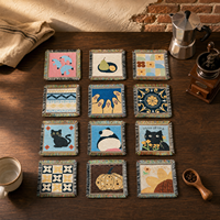 Sous-verre décoratif tissé à franges, motif citrouille d'automne jacquard, dessous de tasse bohème, ornement de table, cadeau de pendaison de crémaillère pour cuisine et maison