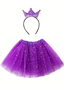 Fluffy Sparkly Star <span class=keywords><strong>Tutu</strong></span> para niñas Falda Favor de fiesta de cumpleaños - Product Image 2