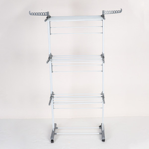 Étagère pliable et détachable de type aile, sur pied, à trois niveaux, en acier inoxydable, réglable, gain de place, multifonctionnelle, écologique - Product Image 2