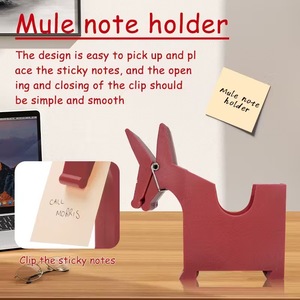 Mule Notepad Clip Red Plastic Memo Holder Desk Organizer For Office Home Use - Product Image 5