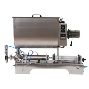 DOVOLL Manual Pneumatic Jam Paste meat sause sticky object Liquid Filling Machine with stirring mixing large capacity