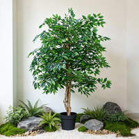 Grand arbre artificiel Ficus de 120 cm, plante d'intérieur écologique en pot, design moderne pour hôtel, centre commercial, salle d'exposition, à poser au sol
