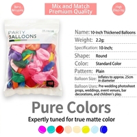 Lot de ballons en latex de 10 pouces, 2,2 g, finition mate épaissie, multi-occasions, pour anniversaires, mariages, décoration, fournitures DIY, modèle 22YG