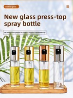 Botol Semprot Minyak Kaca Portabel Tipe Tekan dengan Kapasitas 0-100ml untuk Penggunaan Rumah Tangga, Wadah Minyak Dapur Minimalis Modern