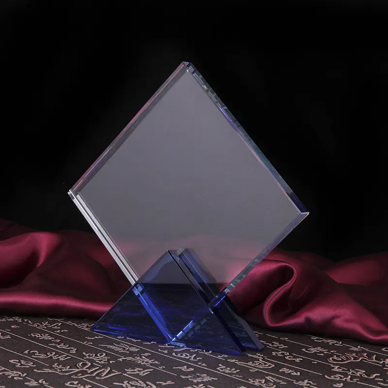 Placa de Troféu de Cristal Quadrado em Branco personalizado transparente para Gravação a Laser 3D Impressão UV para usuários finais de seguros