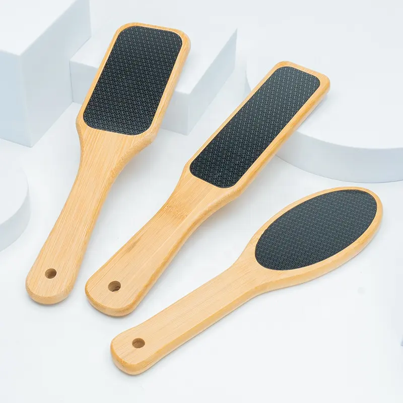 Novo Nano-vidro Foot File Care Manicure Tools Removedor de calos do pé de bambu madeira Dead Skin Pedicure Foot File