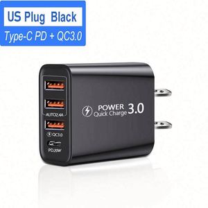 Custom Multi-Port 25W <b>USB</b>-<b>C</b> Charger <b>Adapter</b> Durable PVC Material Fast PD & QC Charge for iPhone 12-16 Samsung S24-S22 EU <b>Plug</b> - Product Image 4